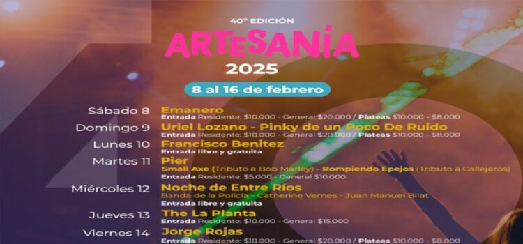 40ª Fiesta Nacional de la Artesanía de Colón: más de 200 artesanos en ambiente refrigerado y una grilla destacada