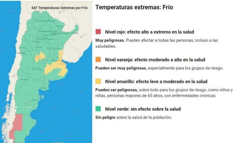 Alerta amarilla por frío extremo para los próximos días