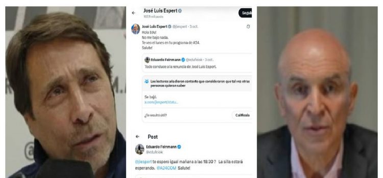 “¿Te espero igual?”: tensión tuitera entre Feinmann y Espert tras renuncia del candidato