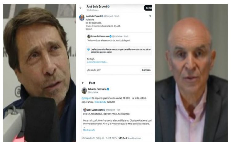 “¿Te espero igual?”: tensión tuitera entre Feinmann y Espert tras renuncia del candidato