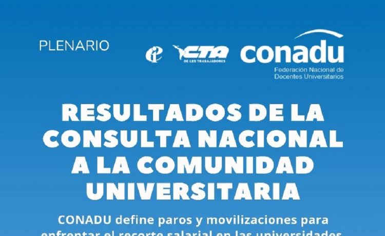 Universidades en Argentina: CONADU resolvió convocar a una jornada de lucha con paro de 72 horas