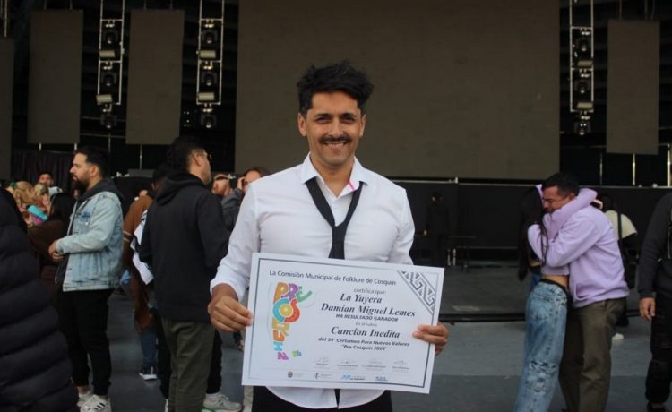 Damián Lemes ganó el Pre Cosquín 2026 en la categoría Canción Inédita
