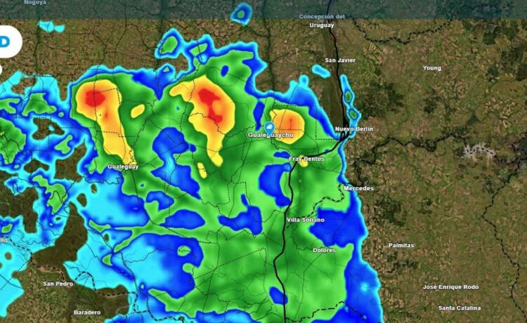Temporal en Gualeguaychú: calles anegadas y Alerta Naranja por tormentas