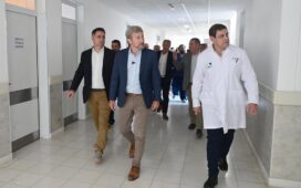 Davico recibió al gobernador Frigerio y visitaron juntos el Hospital Centenario