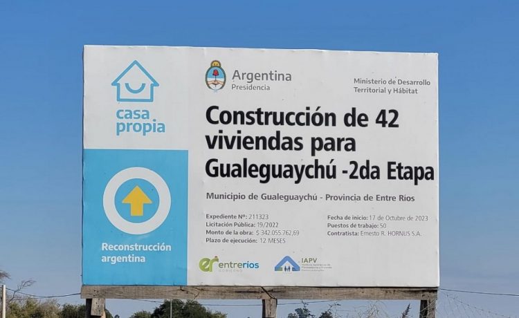 La provincia construirá 42 nuevas viviendas en Gualeguaychú con fondos propios