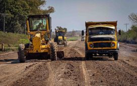 Trabajan en el mejorado de la Ruta Provincial Nº 13 en el departamento Nogoyá