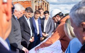 Colello, junto a autoridades nacionales, recorrió la obra del sistema de agua potable de Concordia