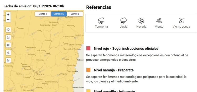 Emiten un Alerta por tormentas para Entre Ríos