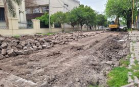Se levantó el empedrado de Alem y comienza la etapa de reconstrucción