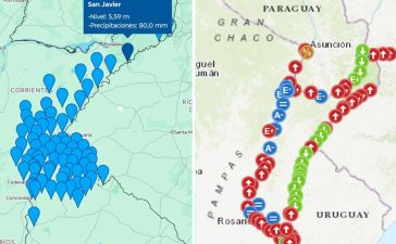 Por las lluvias en el norte repuntó otra vez el Río Uruguay y hay localidades en alerta
