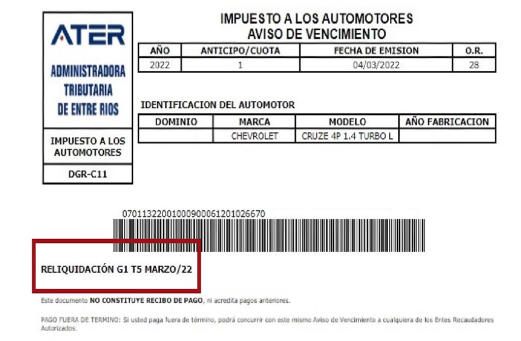 impuesto aUTOMOTOR