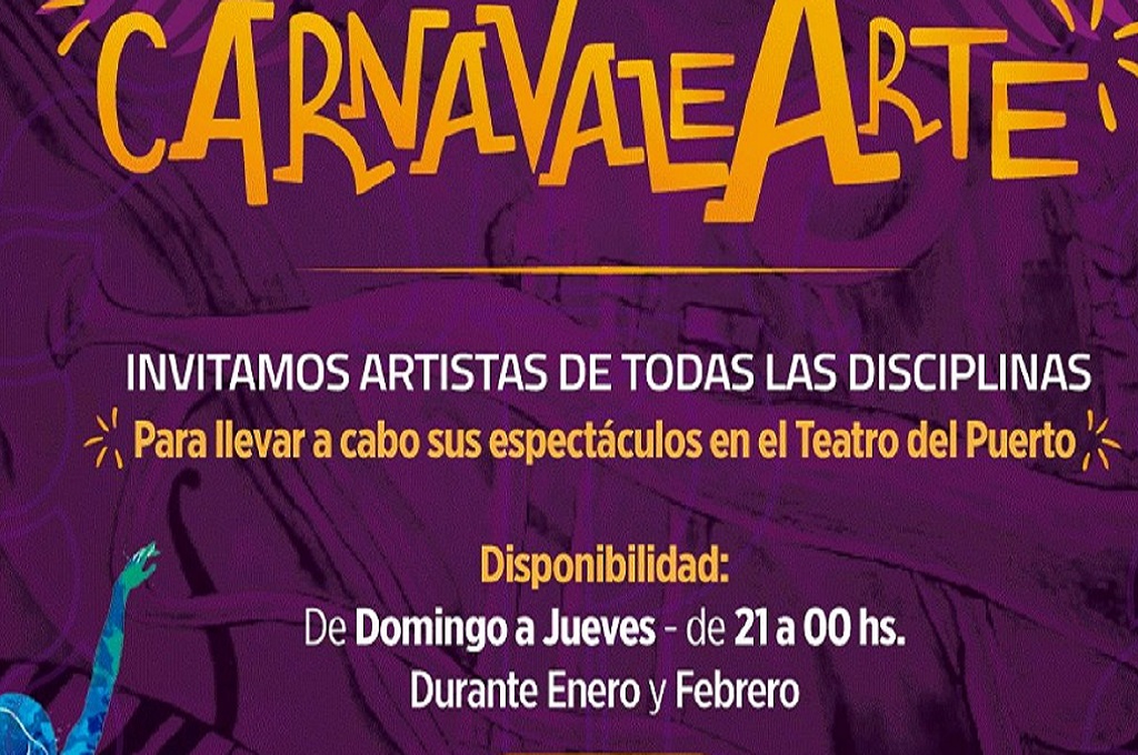 CarnavaleArte: Teatro del Puerto convoca a artistas de todas las disciplinas